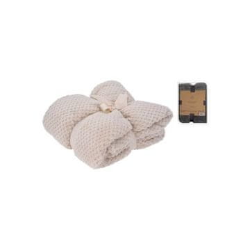 HOMESTYLING Pokrivač KO-HZ1011940 Blanket fleece 130 x 170 cm PREMIUM cream