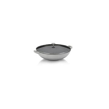 Kela Wok tava od lijevanog željeza s poklopcem KL-12610 Calido 36 cm light gray