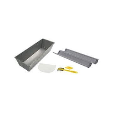 de Buyer Posuda za pečenje 4713.00, HOMEBREAD box, for bread, tray for 2 baguettes, blade and scraper