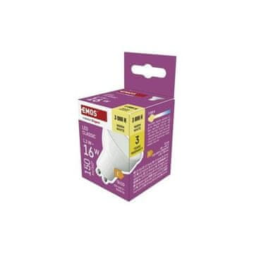 EMOS LED žarulja ZQ8EL2 MR16 bijela / GU10 / 1,3 W (16 W) / 150 lm / toplo bijela