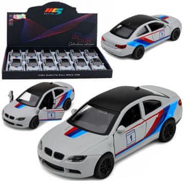slomart Sportski automobil LEAN TOYS, metalni, Pull-Back, mat siva 1:32