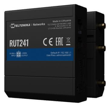 slomart Teltonika RUT241 industrijski 4G LTE WiFi usmjerivač, crni