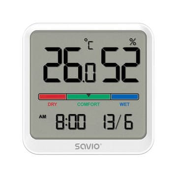 slomart Savio CT-01/W mjerač temperature i vlage, LCD, bijela