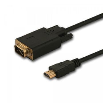 HDMI Savio CL-197 HDMI (M) na VGA (M) kabel 1,8m, crni