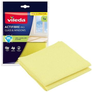 slomart Vileda Actifibre PRO Krpa za staklo i prozore, 1 kom, žuta