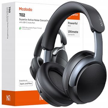 Mcdodo Mcdodo Bežične Bluetooth Slušalice S Mikrofonom I Anc Crne