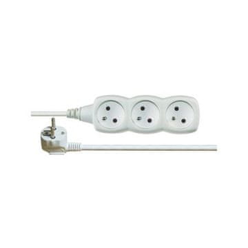 EMOS Produžni kabel P0315 5 m / 3 sockets / white / PVC / 1 mm2