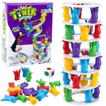 slomart LEAN TOYS Obiteljska igra Vješti Pingvini na tornju