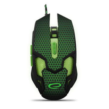 slomart Esperanza EGM207G Cobra žični gamerski miš, crna/zelena
