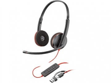 slomart Poly Blackwire 3220 USB-C slušalice sa stereo zvukom i mikrofonom