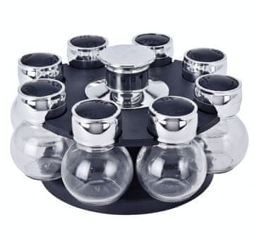Excellent Houseware Set od 9 staklenki za začine na rotirajućoj podlozi