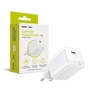 Mobile-origin Zidni punjač Super Charger, 67 W, USB-C, bijeli (MO-67W-PW6)