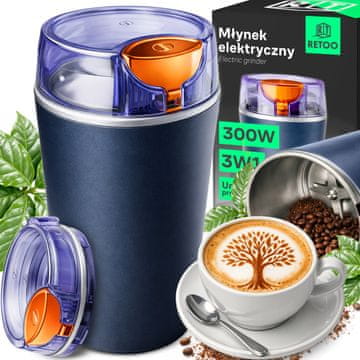 slomart RTO e657 električni mlinac 3u1 (kava, orasi, začini), 300W, plavi