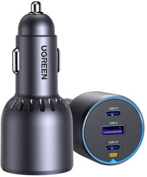 Ugreen auto punjač, 75 W, 3 priključka (35024)