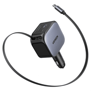 Ugreen Auto punjač s ugrađenim USB-C kabelom, 145 W, do 70 cm (55910B)