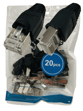 Lanberg RJ45 utikač sa zaštitom, prolazni, kat. 6, FTP, AWG 24-26, 20 komada
