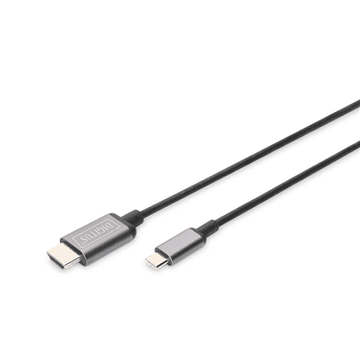Digitus video adapter kabel | 19-pinski HDMI tip A | Muški | 24-pinski USB-C | Muški | Crni | 1,8 m
