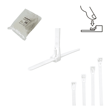Kabelske vezice ZA VIŠEKRATNU UPORABU Tretytka UV 7,2 x 100 mm, bijele