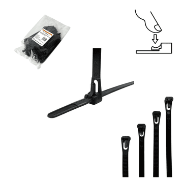 Kabelske vezice ZA VIŠEKRATNU UPORABU Tretytka UV 7,2 x 150 mm, crne