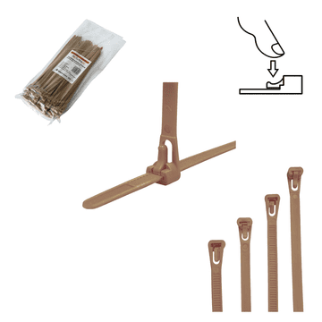 Kabelske vezice ZA VIŠEKRATNU UPORABU Tretytka UV 4,8x200 mm cappuccino