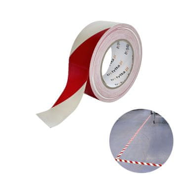 PVC samoljepljiva traka za upozorenje, 48 mm x 50 m, crveno/bijela