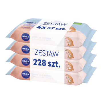 BEIERSDORF Nivea baby Soft & Cream vlažne maramice 4x 57 kom