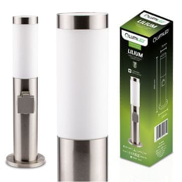LUMILED Vanjska vrtna svjetiljka E27 stup od nehrđajućeg čelika 45 cm s grlom 230 V Lilium lumiled