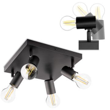 LUMILED Stropna svjetiljka Plafond Spot Cijev Reflektor Halogena svjetiljka 4x E27 Staklo Lumiled