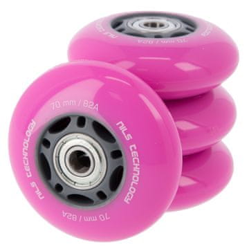 Nils Extreme PU 70x24 82A (4 kom.) roza + abec-7 (8 kom.) set nils extreme