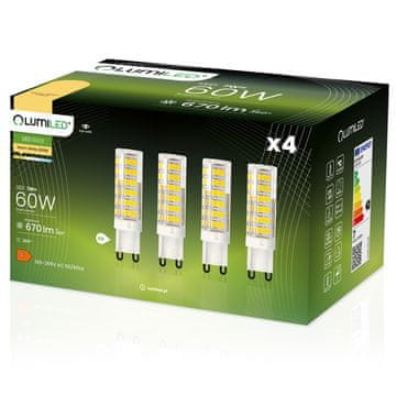 LUMILED 4x G9 LED kapsulna žarulja 7W = 60W 670lm 3000K Topla svjetlost 360°