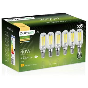 LUMILED 6x LED žarulja E14 Edison ST26 4W = 40W 440lm 3000K Topla 360° Lumiled Filament