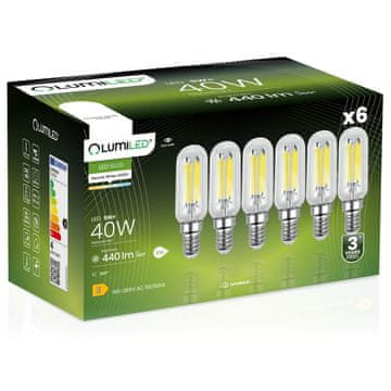 LUMILED 6x LED žarulja E14 Edison ST26 4W = 40W 440lm 4000K Neutralna 360° Lumiled Filament