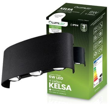 LUMILED Vanjska vrtna svjetiljka, zidna svjetiljka, 6W LED, IP54, gornja, donja, Kelsa Lumiled