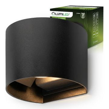 LUMILED Vrtna zidna svjetiljka LED G9, podesiva, okrugla, gornja i donja, crna, Pyxis Lumiled