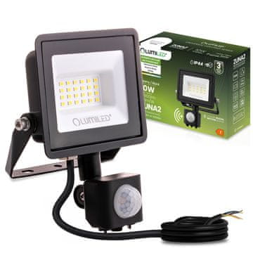 LUMILED ZUNA2 LED reflektor 20W 1800lm 4000K IP44 crni senzor pokreta osvijetljen