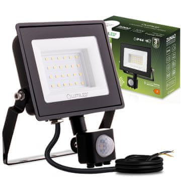 LUMILED ZUNA2 LED reflektor 30W 2700lm 4000K IP44 crni senzor pokreta osvijetljen