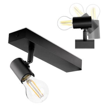 LUMILED Zidna lampa LED reflektor stropni pomični reflektor E27 staklo crna Lumiled