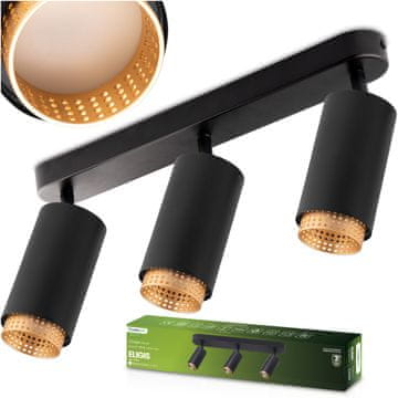 LUMILED Stropna svjetiljka LED reflektor 3x GU10 cijevni reflektor eligis crna lumiled