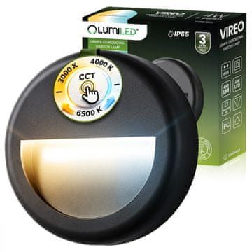 LUMILED Vrtna vanjska svjetiljka za stepenice, fasadna zidna svjetiljka cct 3000-6500K LED 4W IP65 Vireo Lumiled