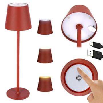 Jumi LED stolna lampa 38,5 cm BEŽIČNA 3 načina rada dodirna NOĆNA lampa USB-C