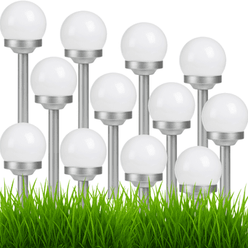 Jumi 12x Solarna svjetiljka SPHERE 34cm vrtna LED senzorska za vrt, svjetleća, ugrađena