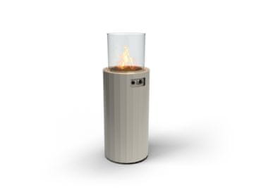 Planika Bino - Planika - grijač za terasu, stup s kaminom, plinski kamin za propan ili lpg/gpl, visina 102 cm, 8KW siva + poklopac