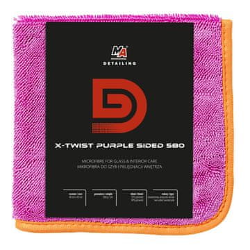 AMTRA MA profesionalno detaljno čišćenje - X-twist ljubičasta jednostrana mikrovlakna 580GSM za prozore