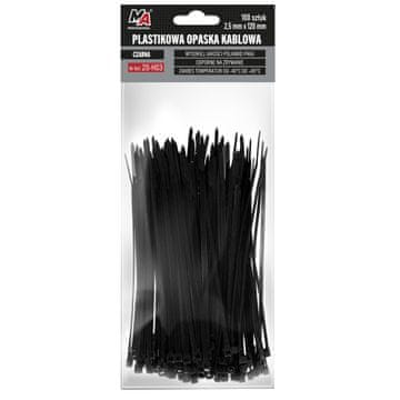 AMTRA MA Profesionalne plastične vezice za kabele - crne 2,5 mm x 120 100 kom