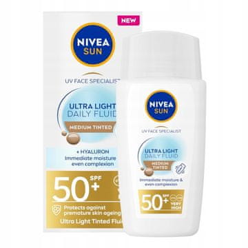 BEIERSDORF Nivea Sun nevidljivi dnevni fluid srednje veličine spf 50+ 40 ml