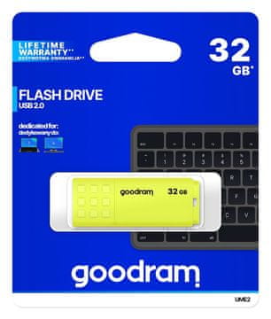 slomart Goodram UME2 USB stick 32GB, USB 2.0, žuta