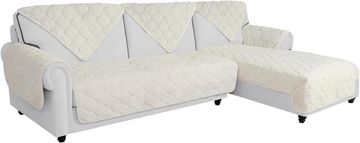 Nikcorp Navlaka za kauč baršun Elegantna protuklizna bijela 90x180 cm, mekani velur, lateksne čestice protiv klizanja, periva u perilici do 40 °C, za kauč 3 osobe kutne garniture L i U oblik