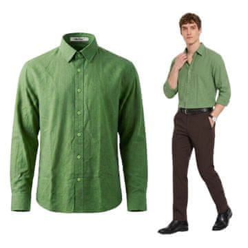Nikcorp Muška košulja Nikcorp dugi rukav, 100% pamuk, regular fit, elegantna casual zelena košulja, prozračna i udobna za svakodnevno nošenje, klasično kopčanje na gumbe, minimalistički dizajn, veličina S