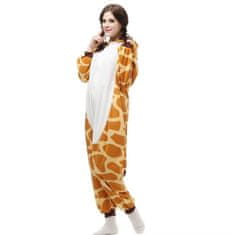 Nikcorp Kigurumi pidžama žirafa S, jednodijelni kombinezon onesie kostim za odrasle, mekani flis, unisex dizajn za maskenbal i spavanje, kapuljača s 3D detaljima, kopčanje na patentni zatvarač, bočni džepovi