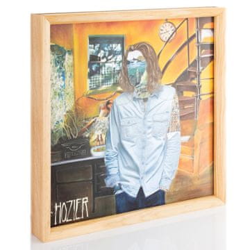 Nikcorp Okvir za vinilne ploče MONKEshop shadow box borovo drvo 31x31 cm 2u1 zidni i stalak tabletop zaštita omota